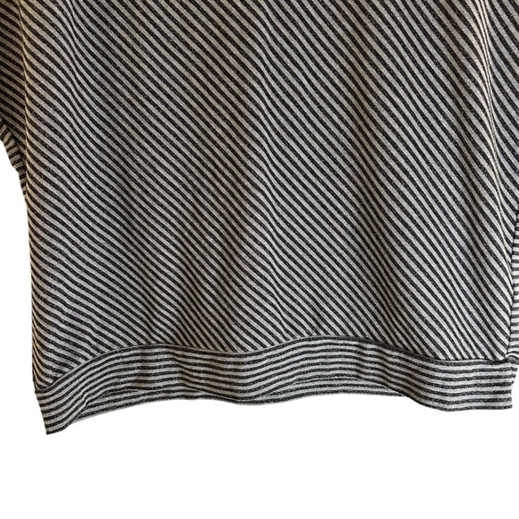 Coldwater Creek metallic silver black striped dolman sleeve top L 14 - Picture 6 of 11
